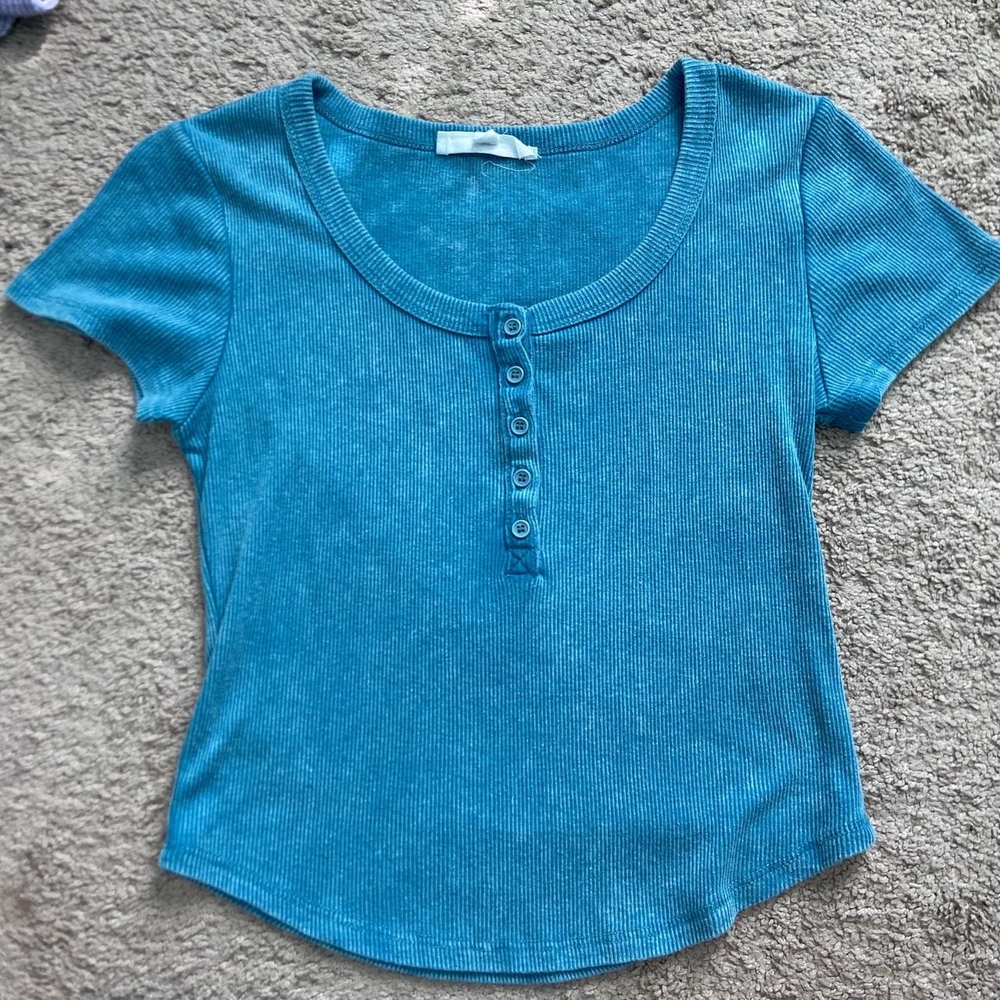 Pink Rose Blue Short Sleeve Tee